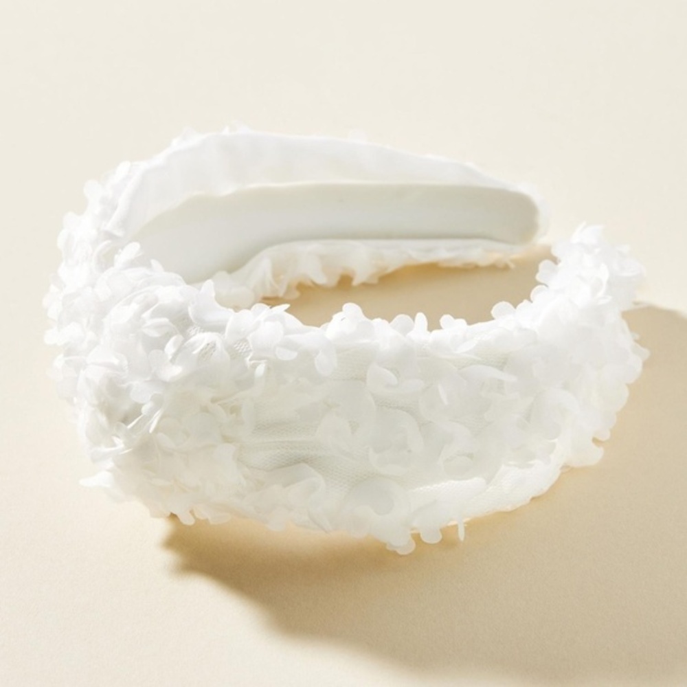 NWT Anthropologie White Textured Lace Headband
